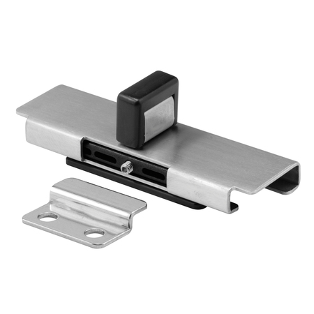 PRIME-LINE Stamped Stainless Steel Bobrick Style Inward Swinging Door Latch with Keeper, Satin 1 Set 656-9875
